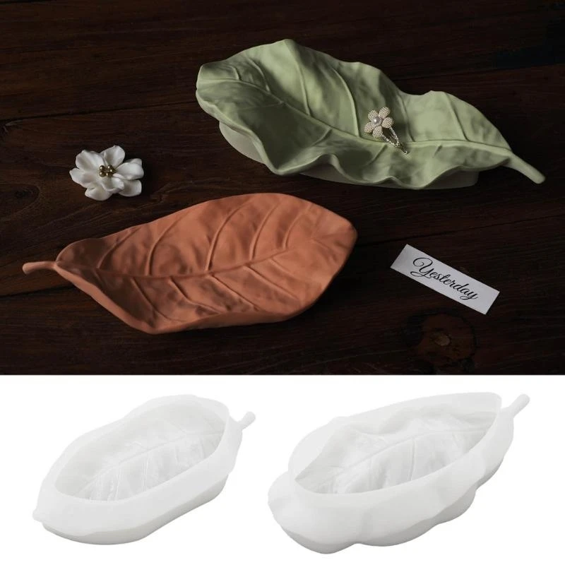 

3XUA Leaf Shaped Tray Moulds Resin Casting Molds for Resin Casting DIY Art Crafts