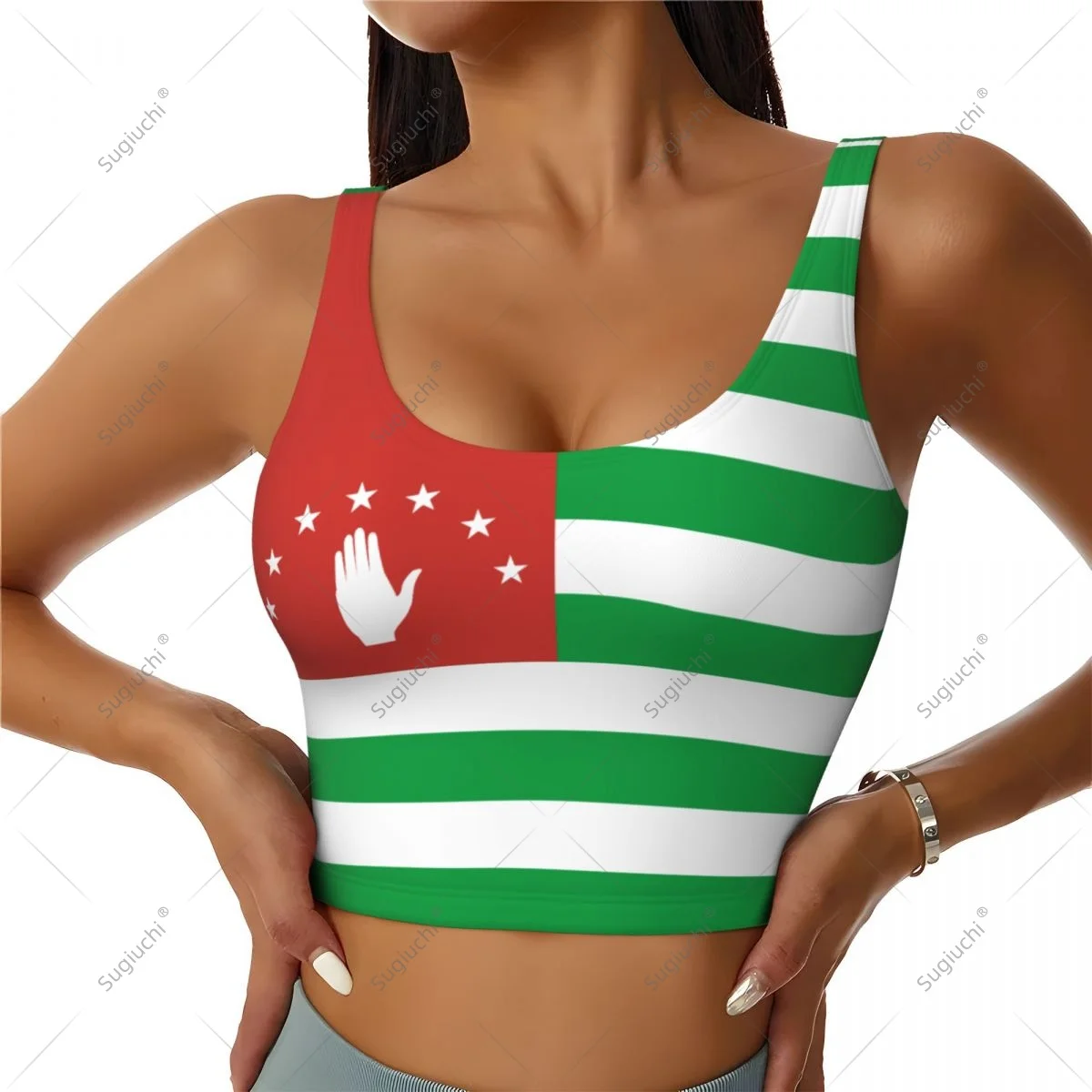 Republic Of Abkhazia Flag Women Girl Activities Sports Vest for Female Yoga Vest Workout Vest Lightweight Trendy