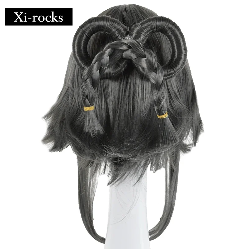Grijze Lange Hittebestendige Synthetische Cosplay Pruik voor Vrouwen 3042 Xi.Rocks Vocaloid Anime Luo Tianyi Stijl Pin up Haar