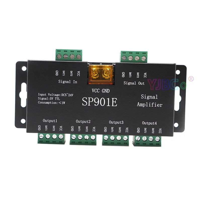 5~24V SP901E SPI Signal Amplifier Repeater for WS2812B WS2811 APA102 RGB Addressable Pixel LED Strip Matrix Panel Light module