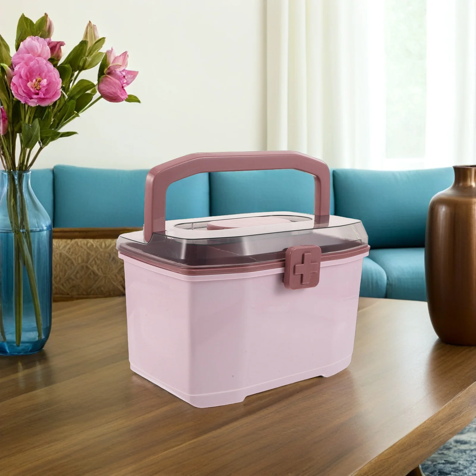 

Home Portable Medicine Box Case Family Bag Toolbox Medical Supply Organizer Abs Chest Bin