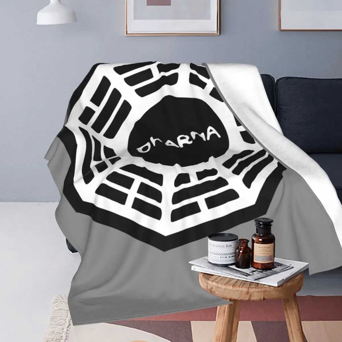 Dharma Initiative 1977 Tv Show Lost Blanket Flannel Spring Autumn Portable Super Soft Throw Blankets for Sofa Car Bedding Throws