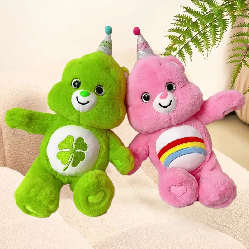 New 45CM Carebears Kawaii Rainbow Bear Plush Toys Lovely Anime Colorful Bear Stuffed Doll Soft Toy Room Decor Birthday Gifts