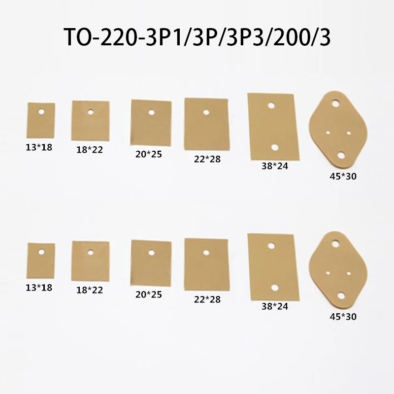 

TO-220-3P1/3P 13/18/20*18/22/25*0.15mm K10 1.3W High Voltage Resistance Pad Insulation Thermal Conductive Silicone Gel Sheet