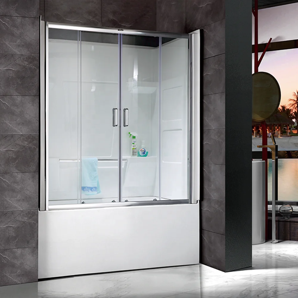 American new Acrylic tempered glass shower room bathtub shower surround kits combo price