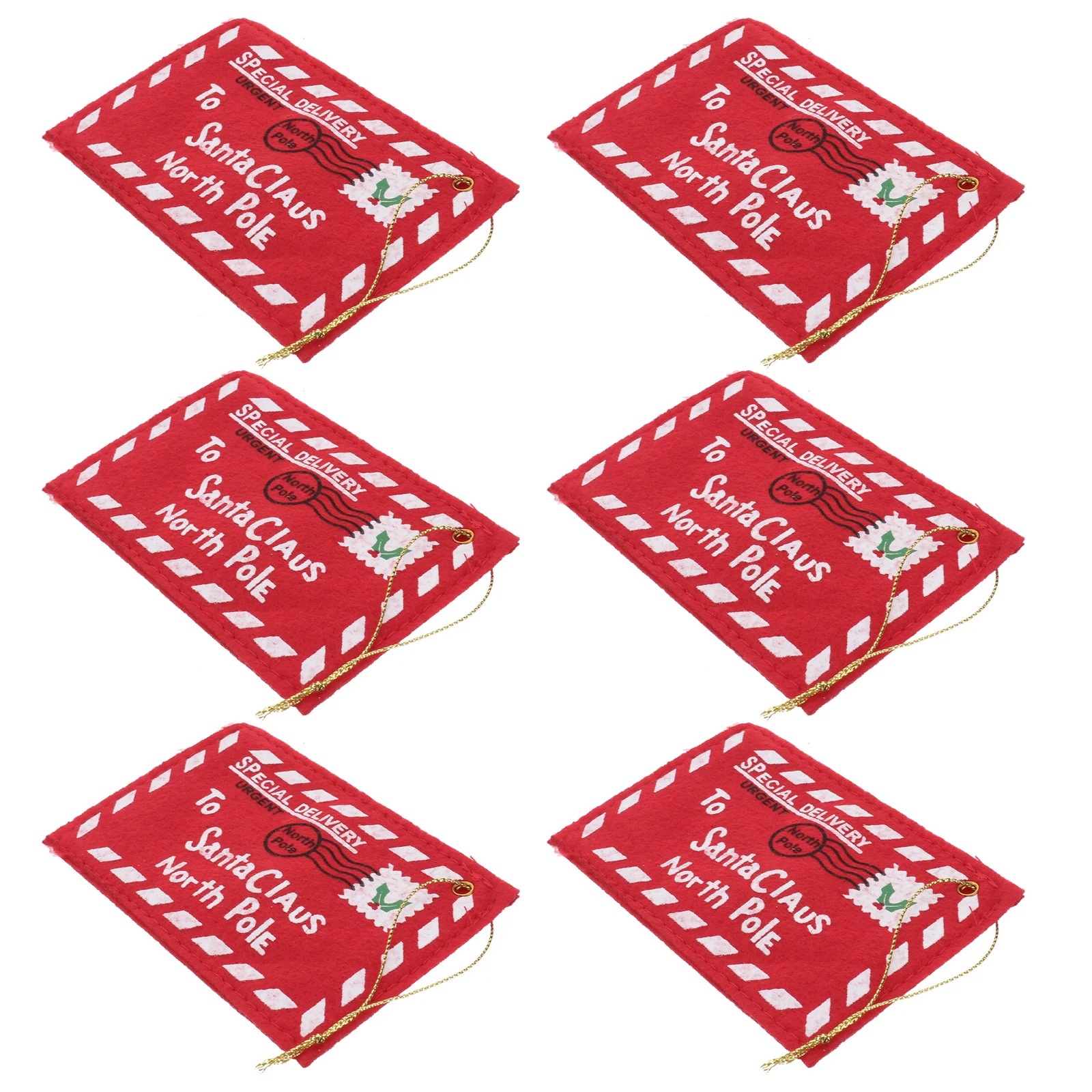 

10pcs Santa Claus Felt Envelope Red 12X8Cm Christmas Candy Bag Gift Storage Hanging Ornament Embroidery Decoration