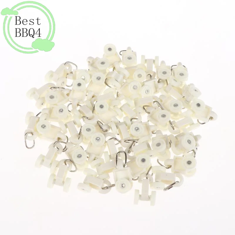 (BBQ4)50Pc Electric Curtain Rails Runner Hook Thickened Curtain Track Curtain Rail Hook General Pulley Smart Curtain Accessory
