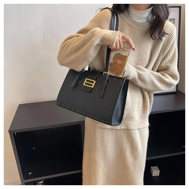 PU Leather Women Tote Bag Large Capacity Crossbody Shoulder Bags Fashion Ladies Leisure Shopping Bag