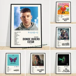 Pop Hip Hop Rapper Feid Anuel AA Poster Aesthetic Music Album Cover QUEVEDO MYKE tOWERS Song Canvas Print Wall Art Room Decor