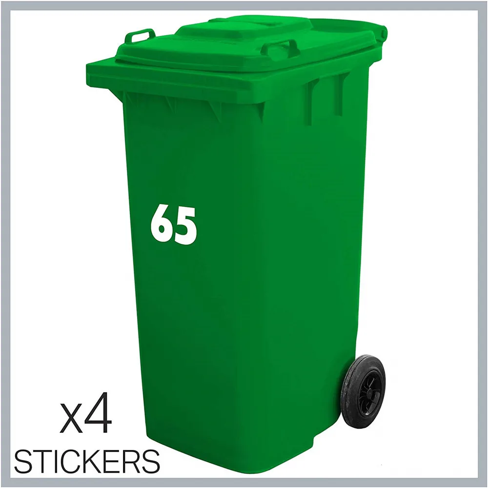 House number 4 x Personalised Wheelie Bin Stickers House Number, Home, Office, Business, Easy to Apply. Door sign