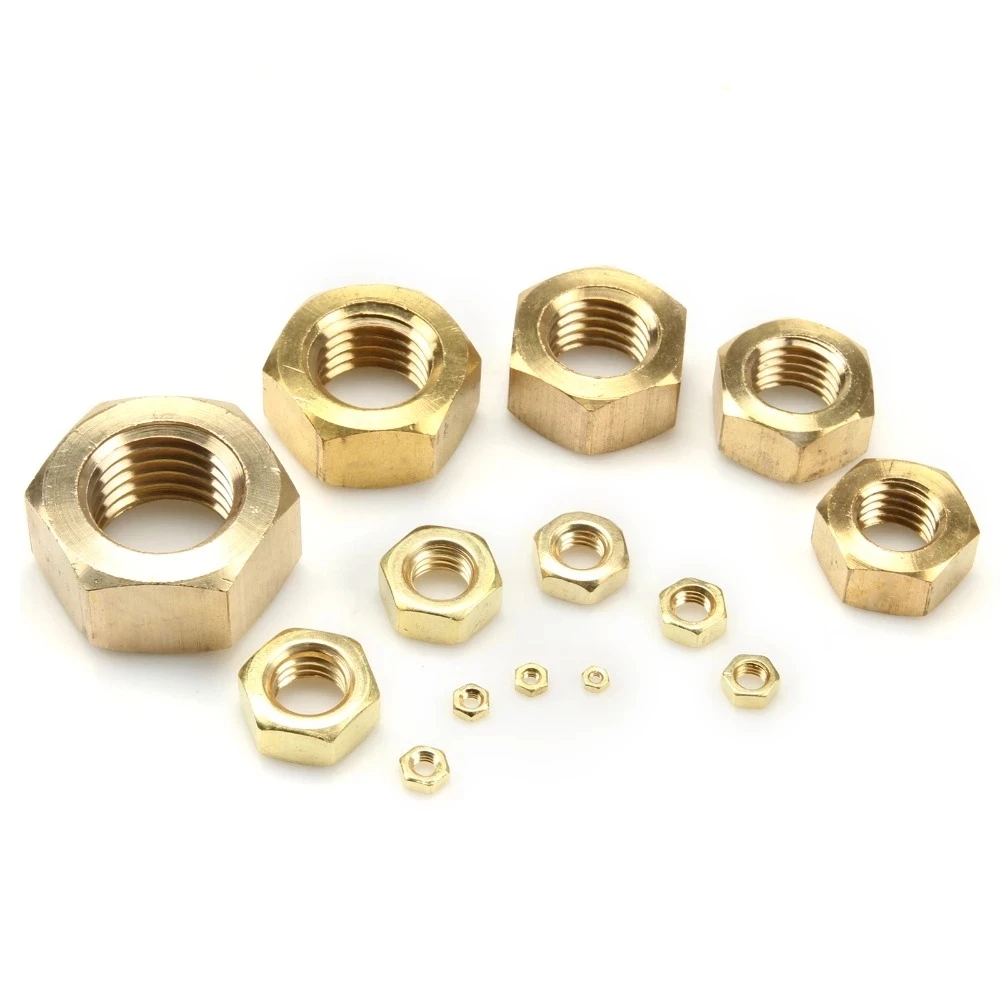 Weiyi DIN934 GB6170 Messing-Sechskantmuttern 2 # 3 # 4 # 5 # 6 # 8 # 10 # 12 # 1/4-20 5/16-18 3/8-16 7/16-14 1/2-13 5/8-11 3/4 UNC/UNF Gewinde – Detail 8