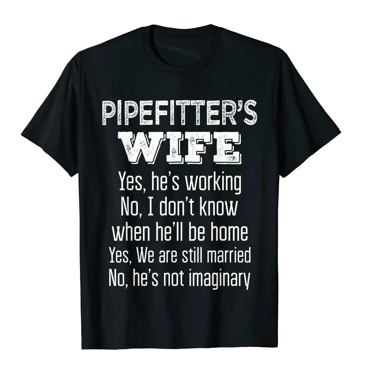 

Pipefitter's Wife Funny Anniversary Gift T Shirt Classic Cotton Student Tops Shirts Printing Slim Fit T Shirt