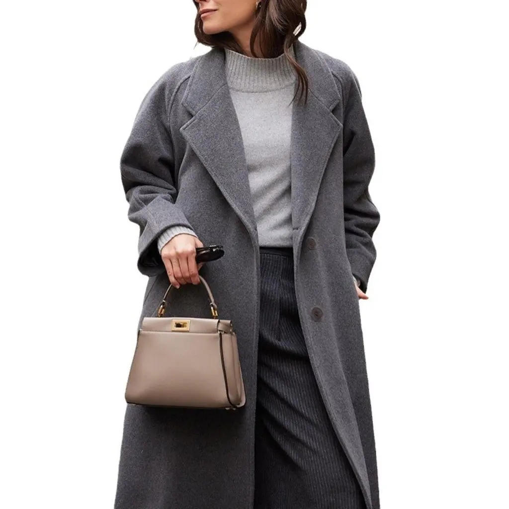 

Зимняя женская толстая теплая повседневная шерстяная верхняя одежда с длинными рукавами, свободная посадка в европейском и американском стиле, пригородный силуэт