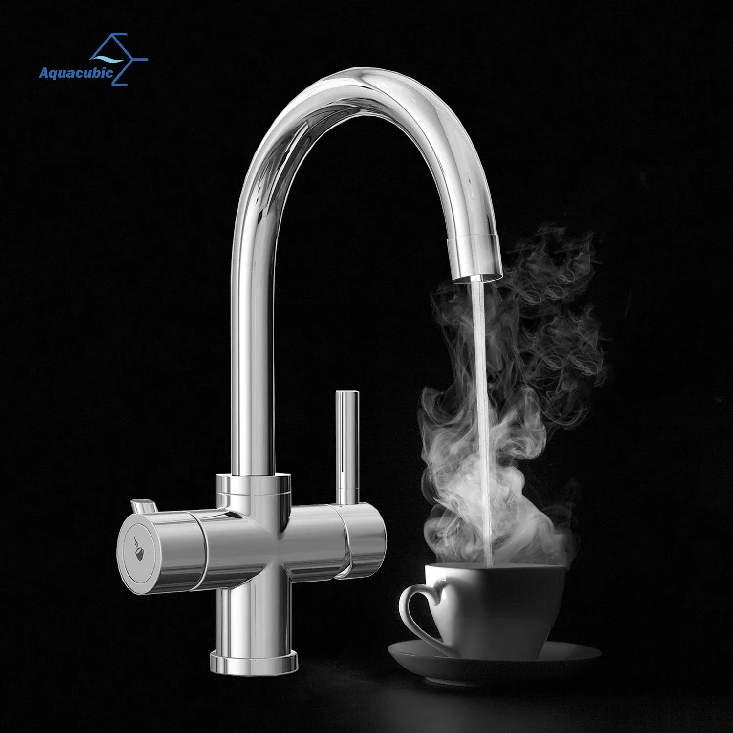 

Modern Two Handle 3 in1 Boiling Brass Kitchen Taps Instant Boiling Water Tap Hot Cold Mixer Water Filtration Tap and Faucets