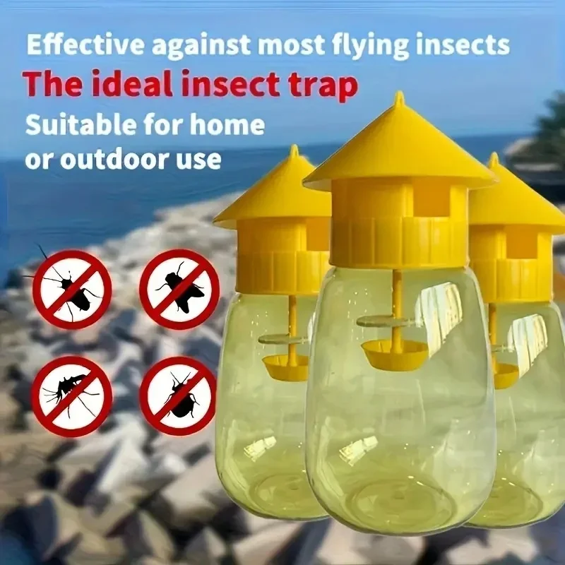 Trappola per mosche della frutta Killer Trappola per drosophila in plastica gialla Anti Fly Killer per mosche della frutta Catcher Frutteto Trappola per insetti Prodotti per il controllo dei parassiti