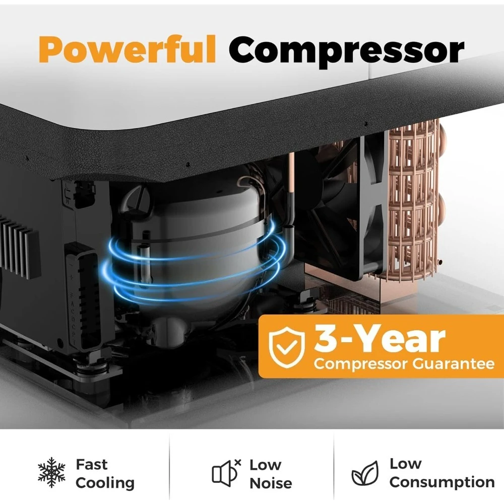 35L Dual Zone Portable Car Refrigerator Freezer 12V 24V DC 110V 240V AC for Camping RV Truck Travel Home Use-Best Promotion
