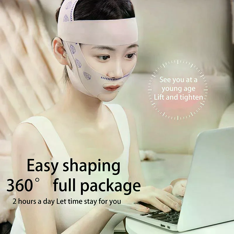 Threefold Pressurized Adjustable Face Sculpting Sleep Mask Elastic Slimming Strap Lifting Tightening Mask V Line Shaping Mask