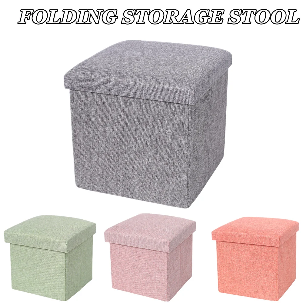 

Folding Storage Stool ,Folding Storage Ottoman, Foldable Storage Footstool, Multifunctional Furniture, Large Capacity Organizer