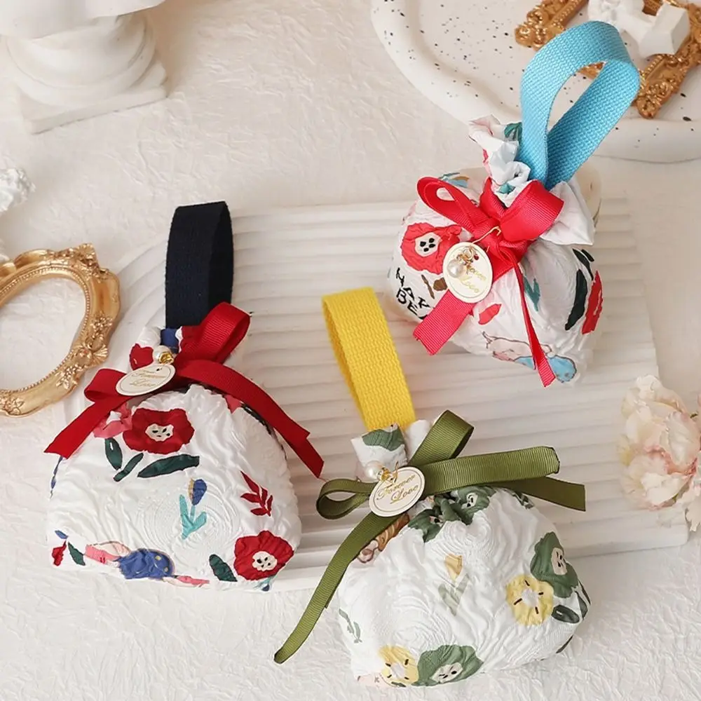 Bowknot vermelho bolsa ano novo saco de cordão estilo coreano saco de armazenamento festivo saco de açúcar dragão ano sacola grande capacidade