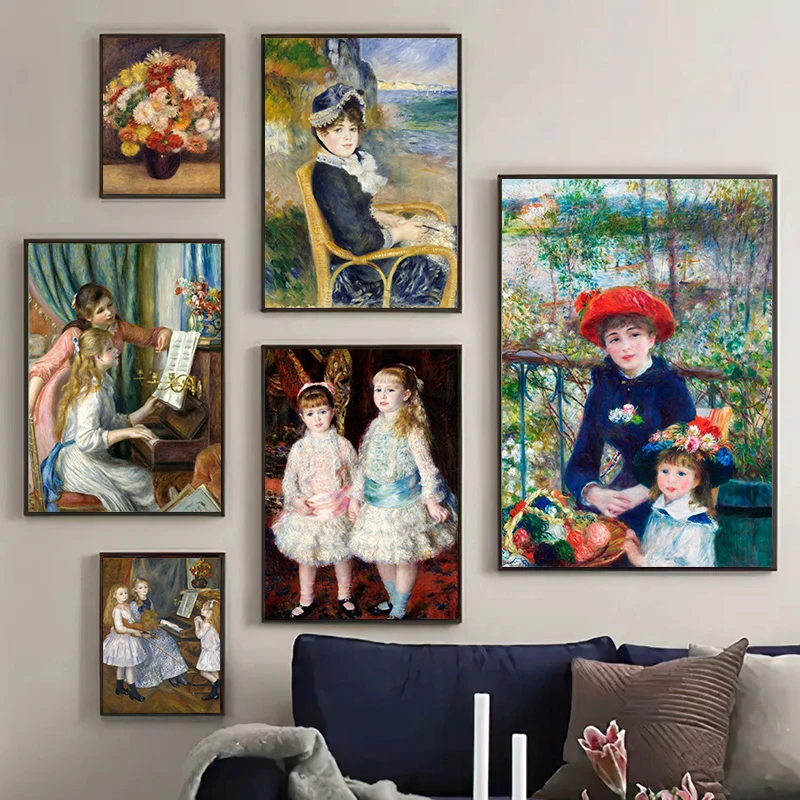 French Impressionist Auguste Renoir Artwork Poster Print Canvas Painting By the Seashore Wall Art For Gallery Home Room Decor