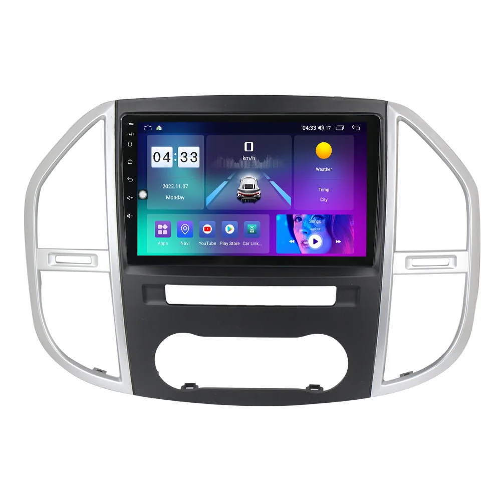 車載スクリーン Android 14 カーマルチメディアラジオ GPSナビゲーションプレーヤー Vito W447 2014-2020 CarPlay 2DIN DVD対応