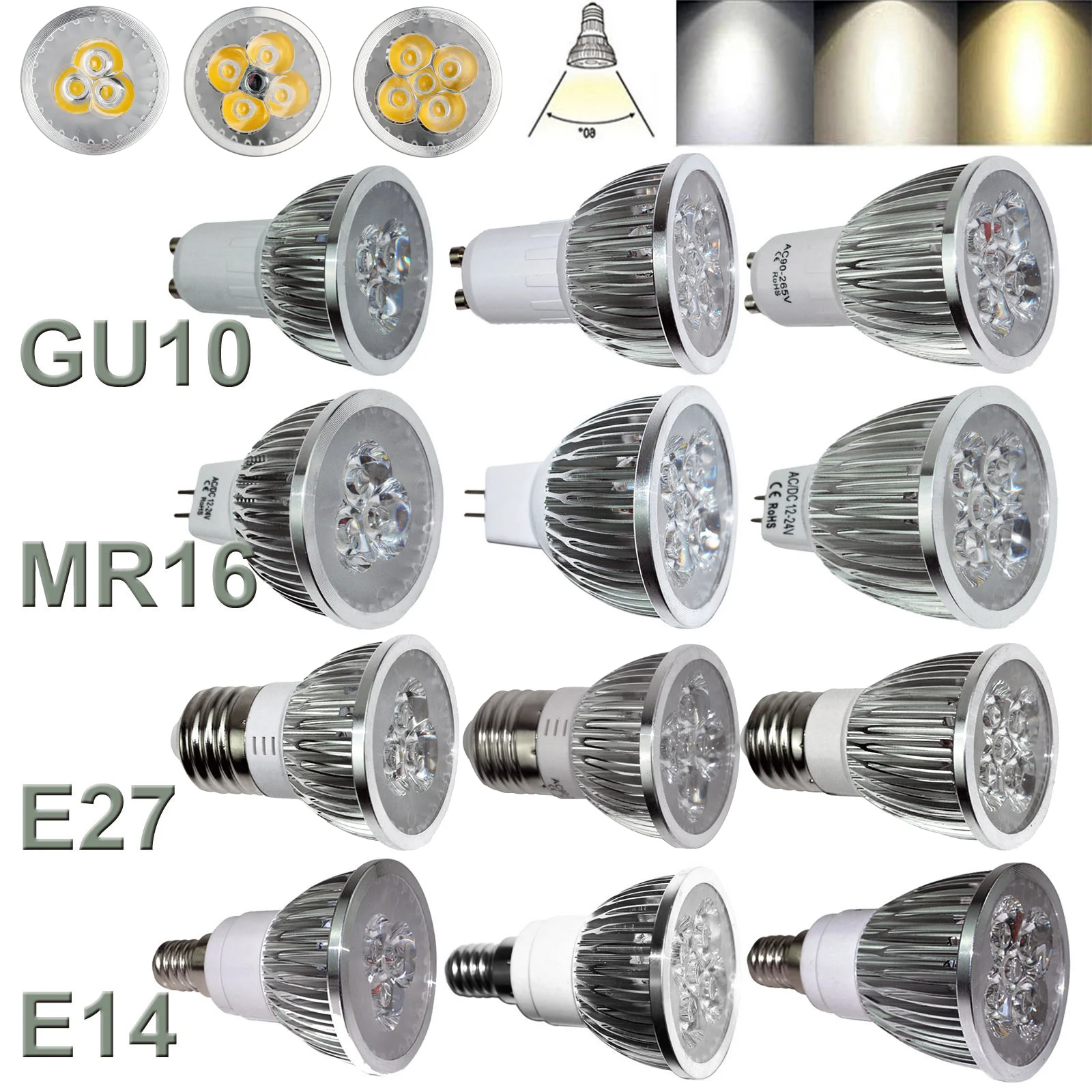 Daya tinggi Dimmable 9W 12W 15W GU10 GU5.3 MR16 E27 COB LED lampu sorot DC 24V pencahayaan lampu 2700K 6500K untuk dekorasi rumah halaman