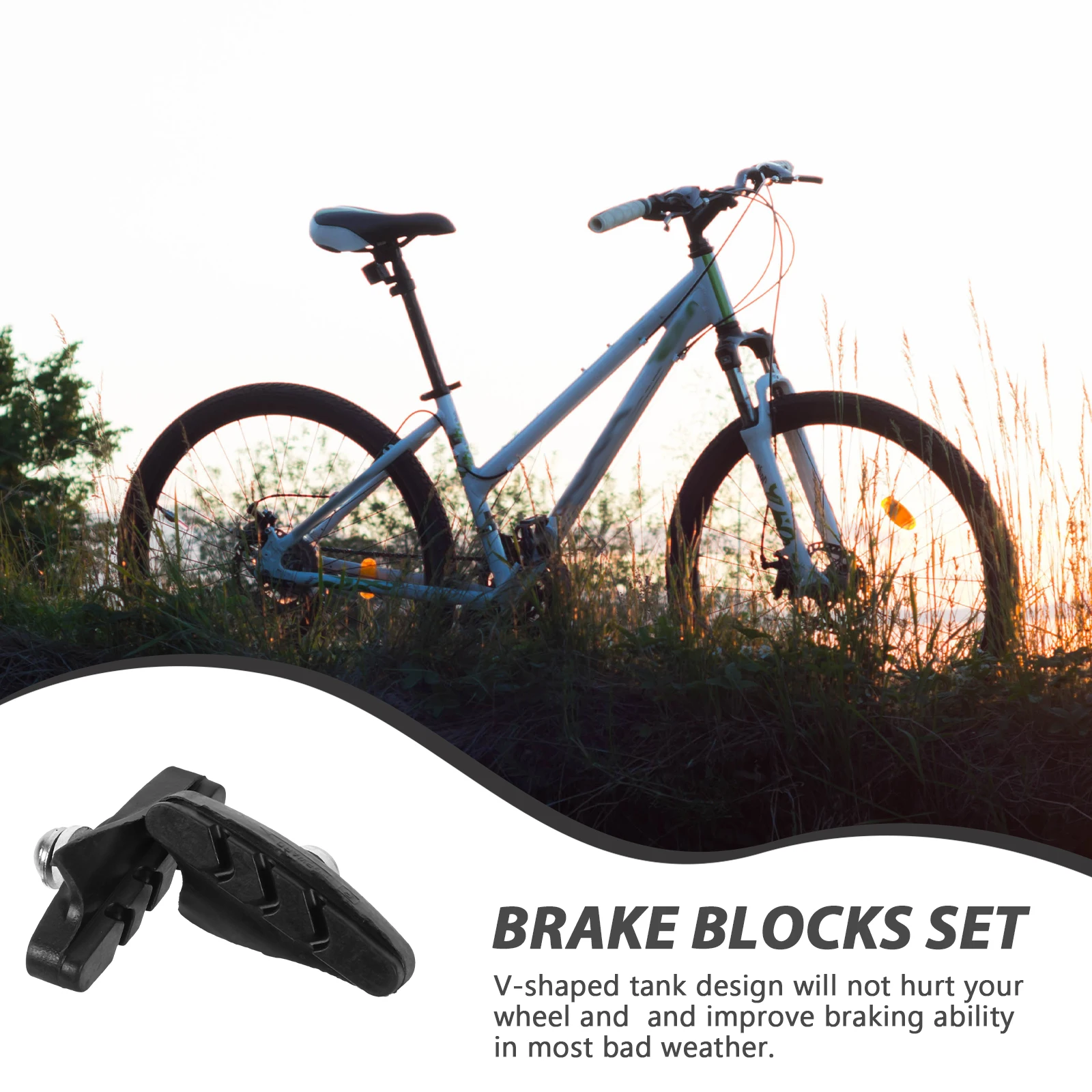 

2 Pcs Pads for Bicycle Durable Rubber Non slip Replacement Suitable Road Bikes Mountain Parts Compatibility Reduce Noise