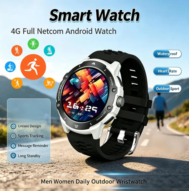 Smart Wrist Watch Curved Eye‑care Screen Video Call Large Memory Multi‑Function Outdoor Sports Smartwatch