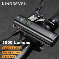 KINGSEVEN 4800mAh 1000 Lumen Bicycle Head Lights Grande Power Bank Mon Flashlight Handlebar Waterproof MTB