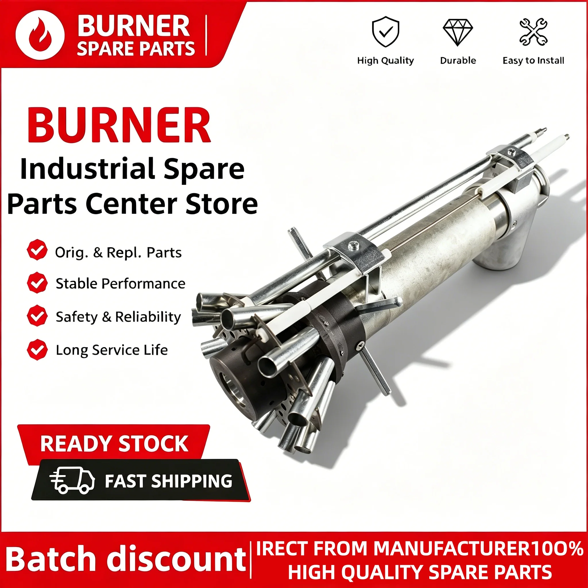 Italy Stainless Steel Combustion Head Nozzle Assembly RS100 Matching OEM Parts High Temp Stable Flame Gas Boiler Furnace Burner