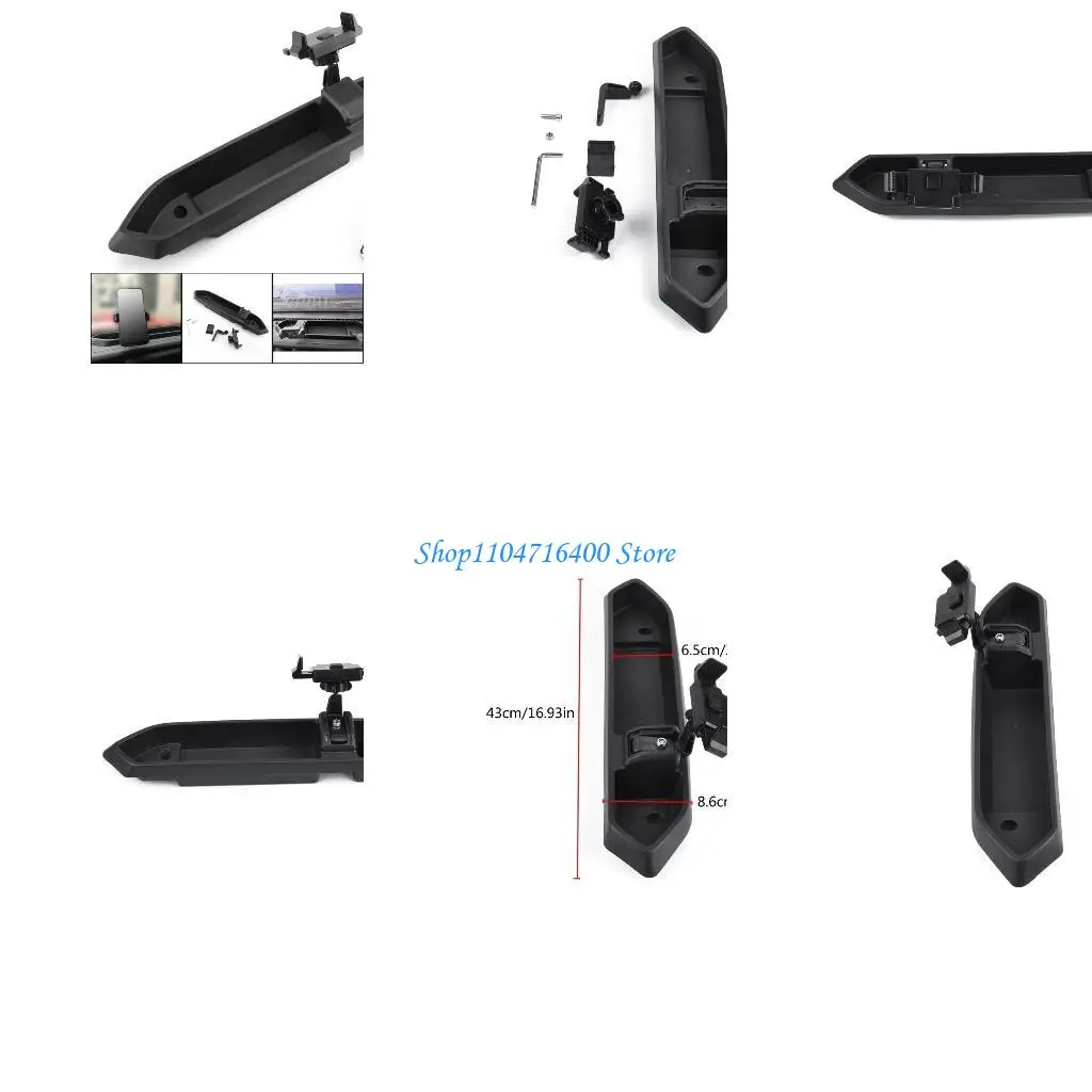 

y1gd Multi-Mount Phone Holder Stoage Tray Box 2 in 1 for JL 2018-19 Dashboard Storage Box