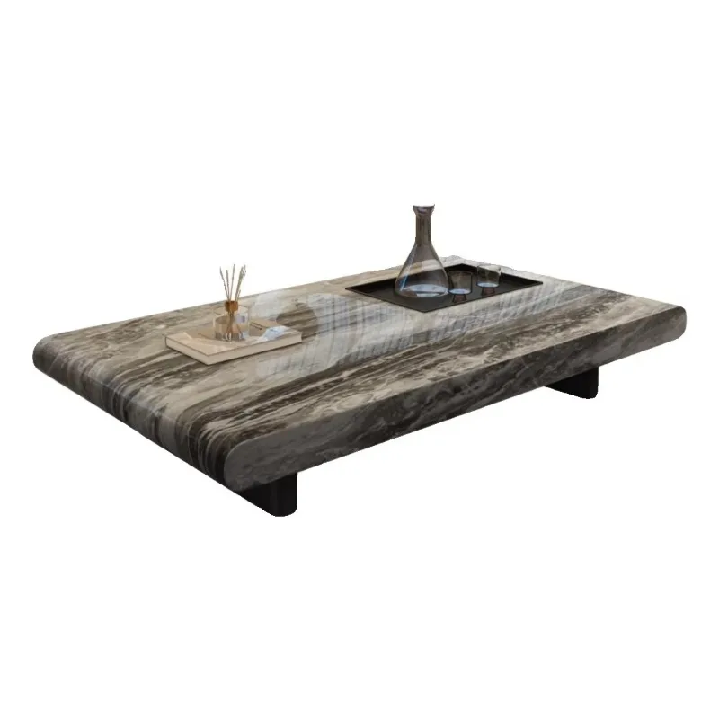 Modern style rectangular marble countertop coffee table simple living room center decorative table suitable for small space