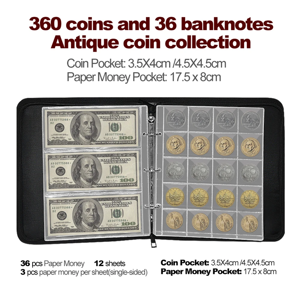 

Книга для коллекционирования монет 28,5*23,5*4,5 см, старинные монеты, бумажный пакет для документов, альбом для монет, почтовый штамп, коллекция монет, Декор для дома