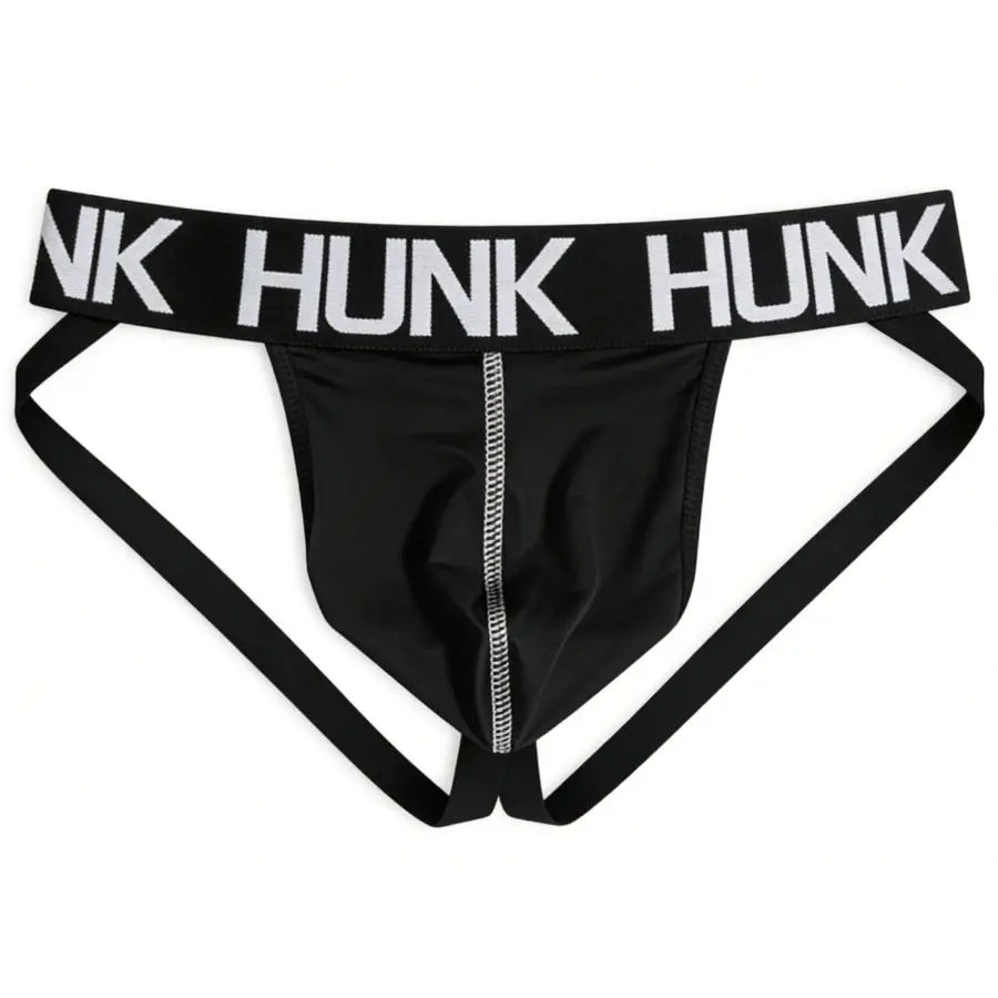 Celana Dalam Pria HUNK Athletic Jockstrap Performance Jock Thong, Menyerap Keringat, Bernapas, Model Low-Rise, Celana Dalam Training Tanpa Punggung, G-String