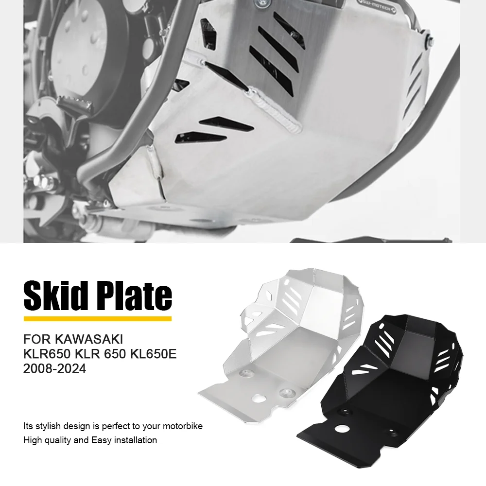 For Kawasaki KLR650 KLR 650 KL650E 2008-2022 2023 2024 Motorcycle Skid Plate Engine Protector Guard Chassis Protection Cover