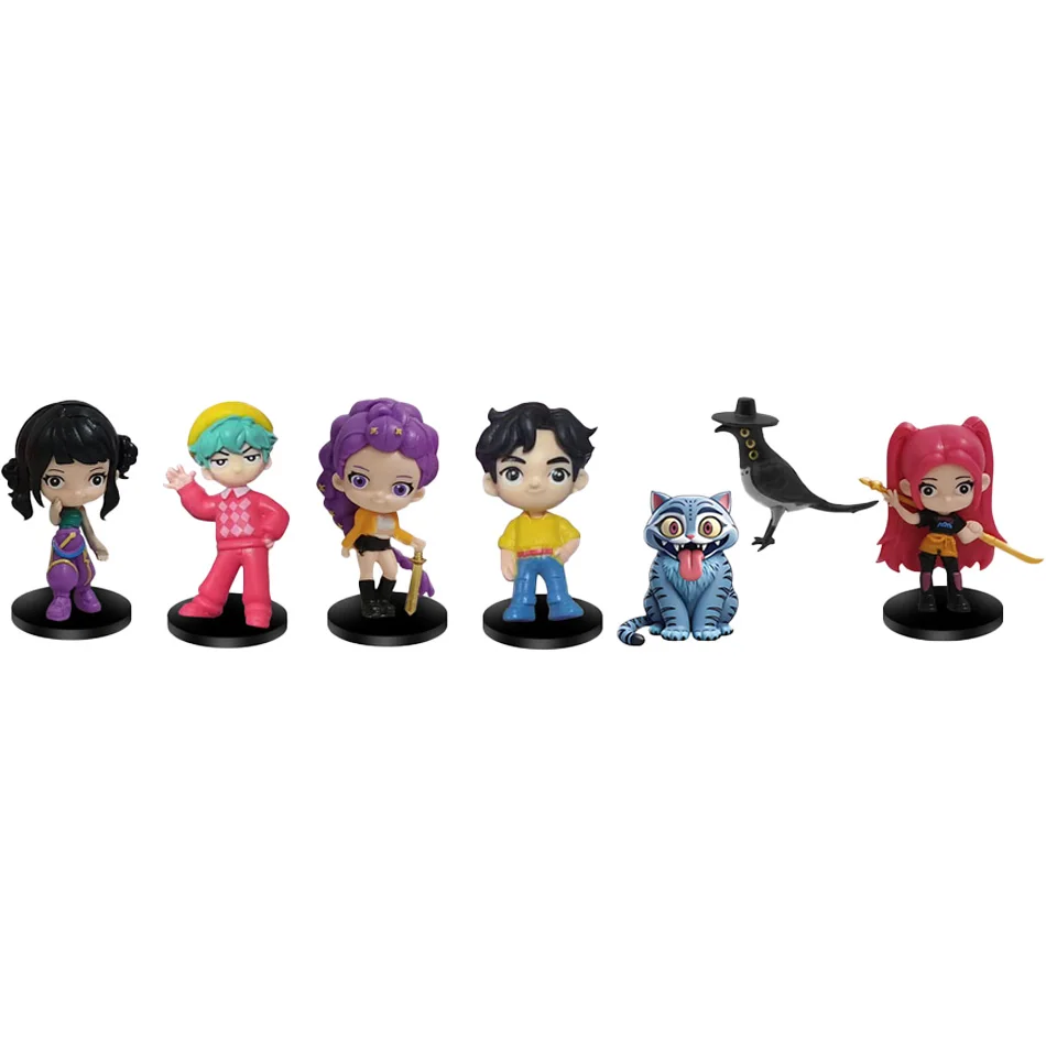 Hot 6p/12p Kpop Demon Hunters Saja Boys Kpop Girls Series Anime Figure Decorazione da scrivania Statue Ornamento Regalo di Natale/Halloween