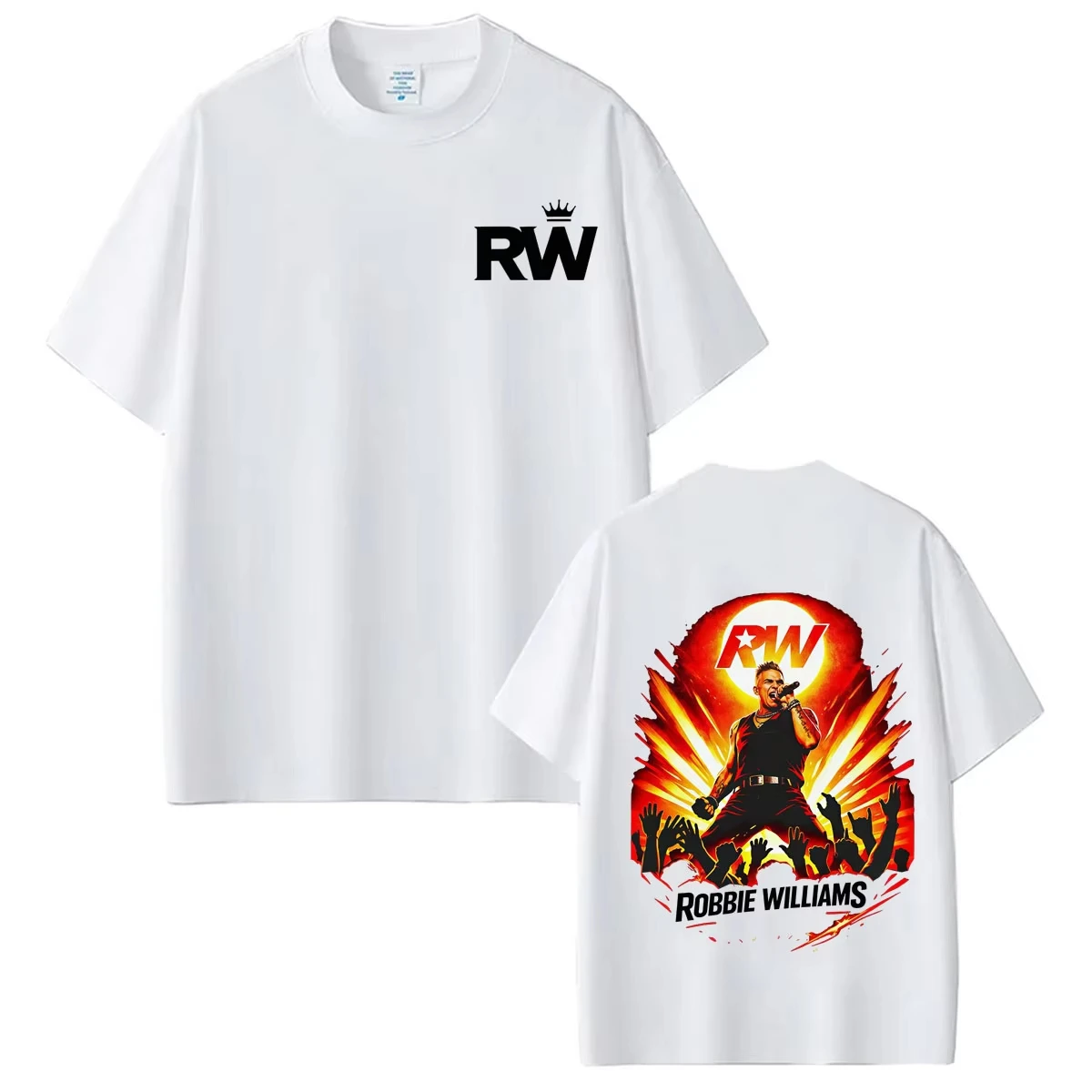 Robbie Williams BRITPOP Album 2026 Tour Poster Graphic Print T-Shirt Men Women Casual Oversized Top O-neck Cotton Summer New Tee