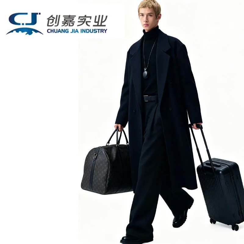 

Мужское длинное пальто из натуральной чистой шерсти, классический стиль, верхняя одежда, подходит для делового повседневного стиля, модная городская мужская одежда