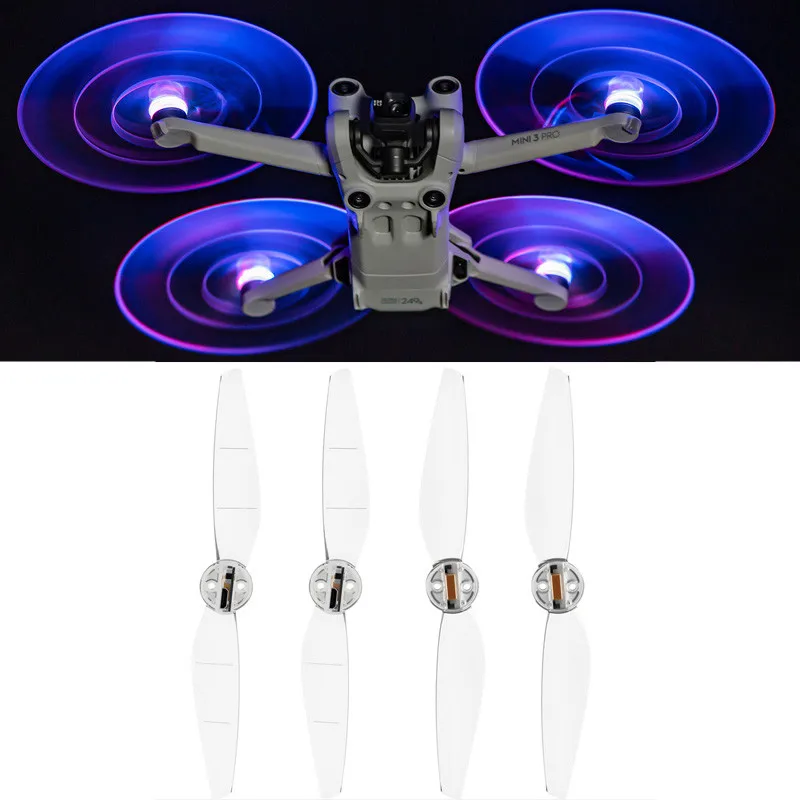 2 pairs Propellers LED Flash Propellers Low Noise Blade props For DJI mini 3pro drone accessories