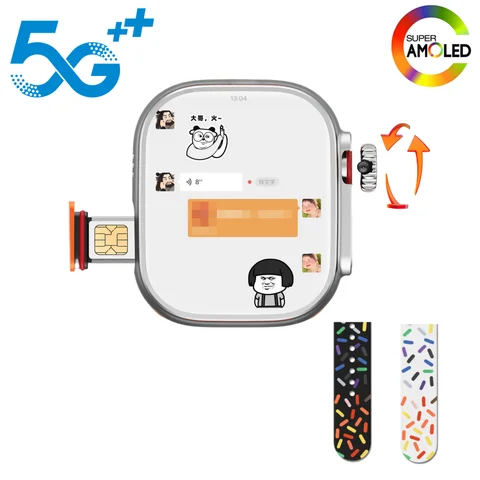 CDS9 S9 Ultra Smart Watch 4G/5G Network SIM Card Android System 180° Camera WIFI GPS Smartwatch Men 8GB+128GB 2.2" AMOLED Screen