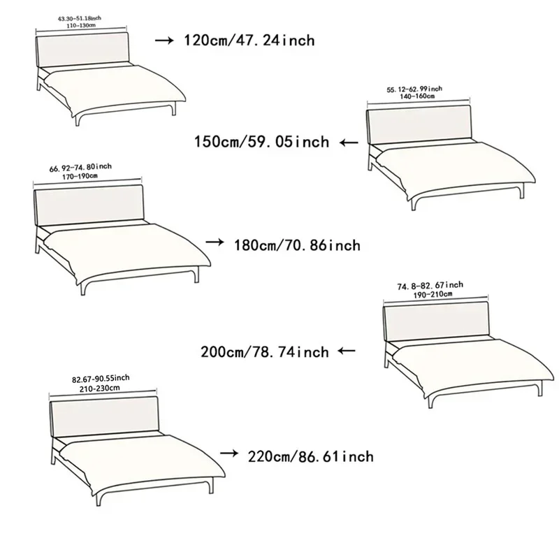 1pc Jacquard Bed Headboard Cover Elastic Bed Head Cover All-inclusive Thicken print Bed Headboard Dustproof Protector for Home