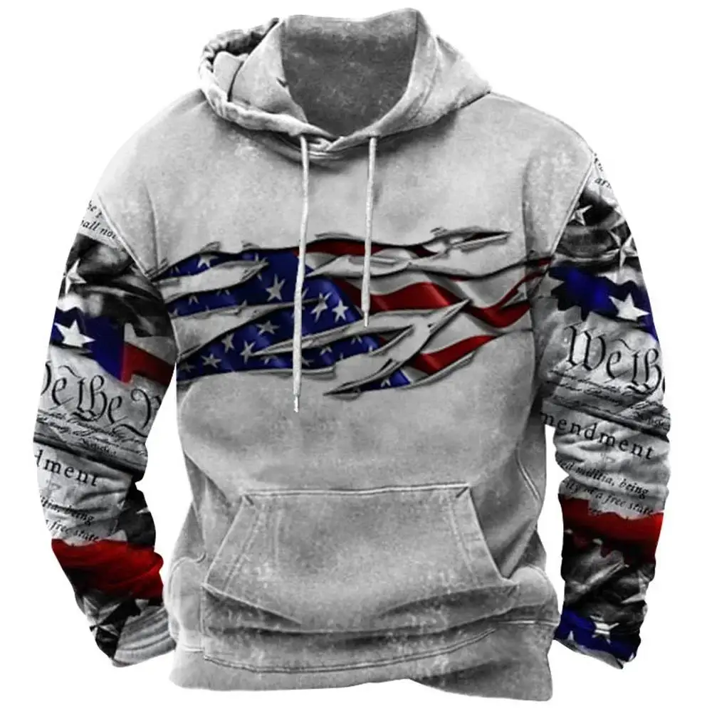 Fashion US Flag Print Hoodies For Men Hip Hop Trend Harajuku Vintage Clothes Spring and Autumn New in Sweatshirts Oversized Tops