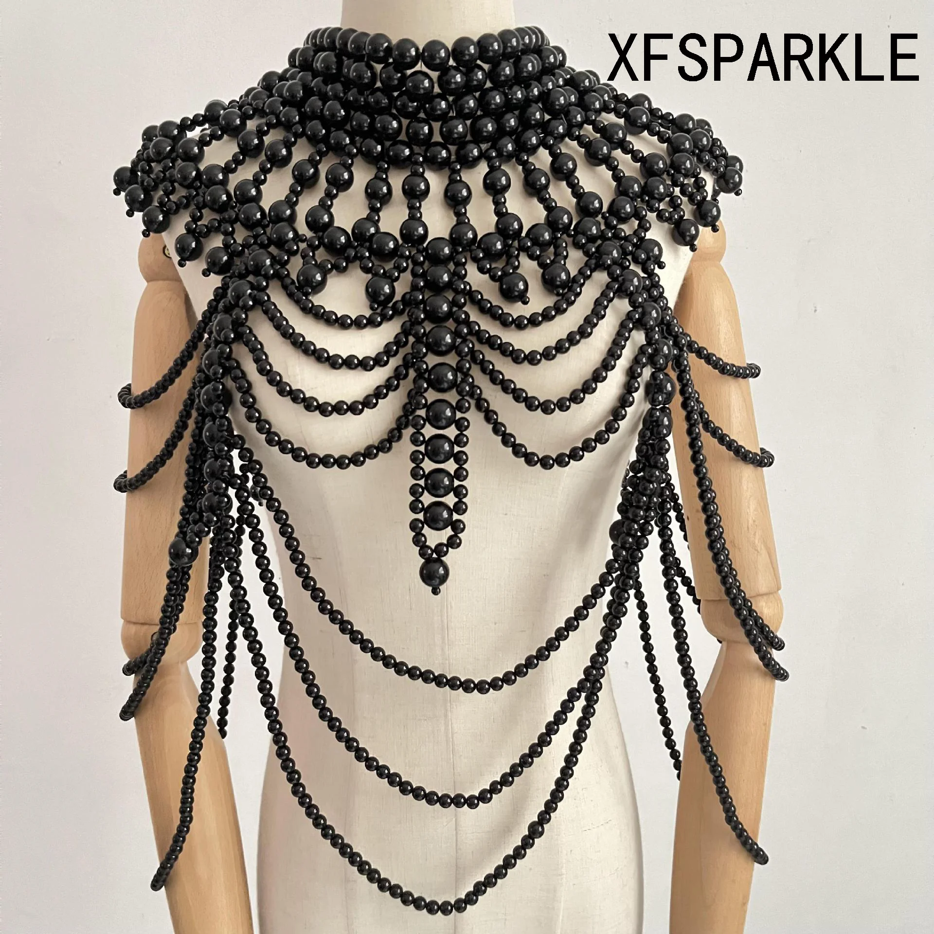 2024 Pearl dress chain Heavy drill body chain cape