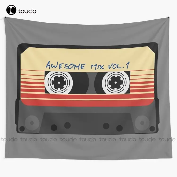 Awesome Mixtape Vol 1 Tape Music Retro Tapestry Huge Wall Tapestry Blanket Tapestry Bedroom Bedspread Decoration Wall Covering