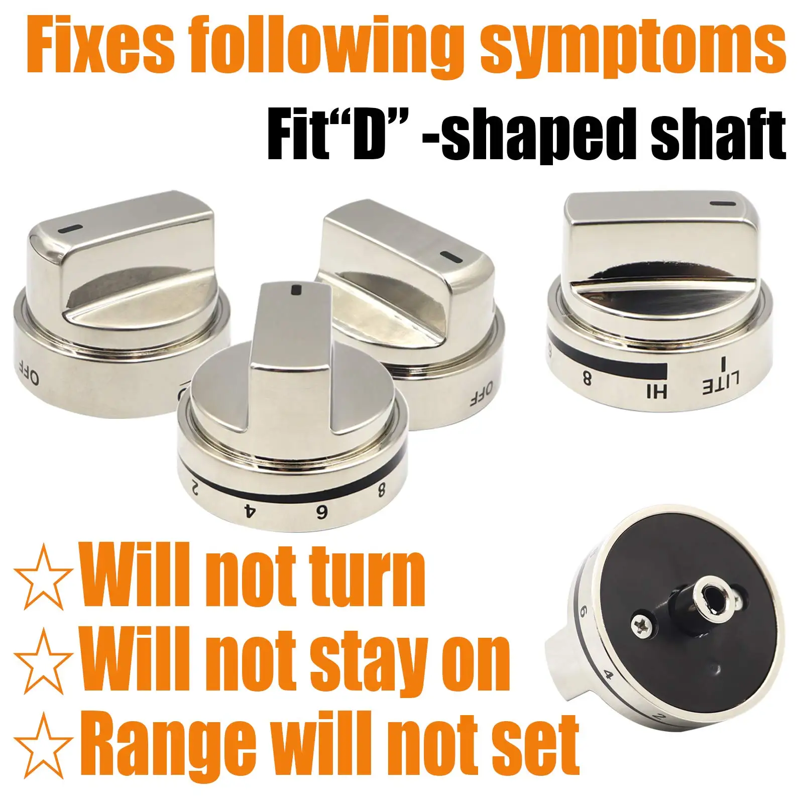 AEZ73453509 Oven Range Stove Knobs Replacement for Stove lrg3095st ldg3036st aez72909008 aez72909007 aez72909013 ps7321756