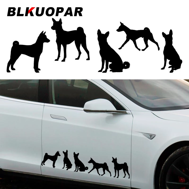 BLKUOPAR for Basenji Silhouette Car Stickers Creative Graphics Vinyl Material Bumper JDM Assessoires for All Types of Vehicles