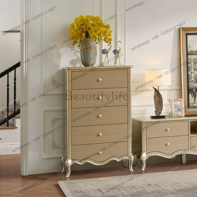 

French solid wood living room storage drawer cabinet bedroom bedside cabinet