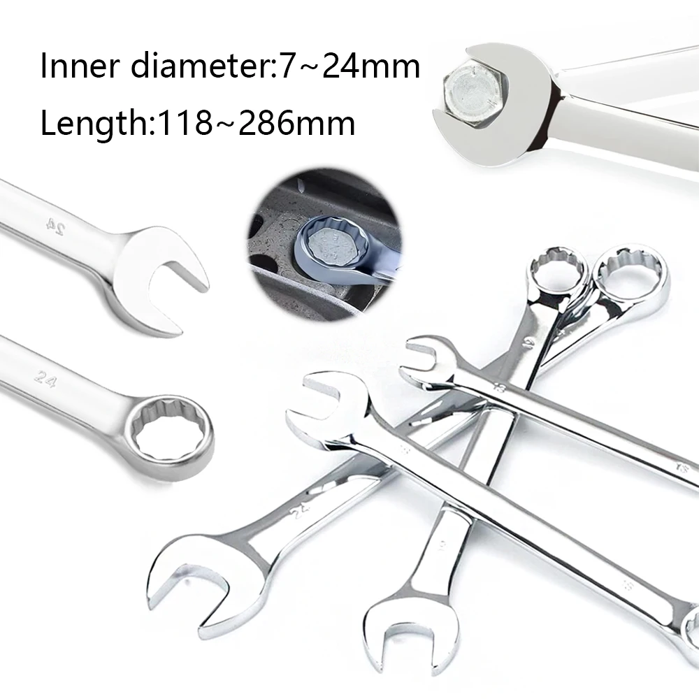 

Open End Wrench 7-24mm Ratchet Wrenches Universal Spanners Dual-purpose Wrench for Bicycle Motorcycle Car Repair Tool