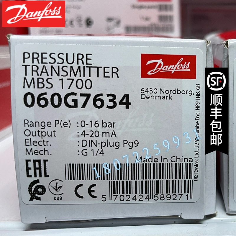 

MBS3000 060G1839 Danfoss Pressure Sensor 1-25bar 4-20ma Spot Special Price