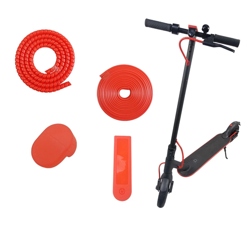 Electric Scooter Protective Set( Protection Screw + Anti-Collision Strip + Rear Silicone Sleeve + Dashboard Cover)For Mijia M365